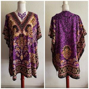 Purple and Gold Women's Tunic Top